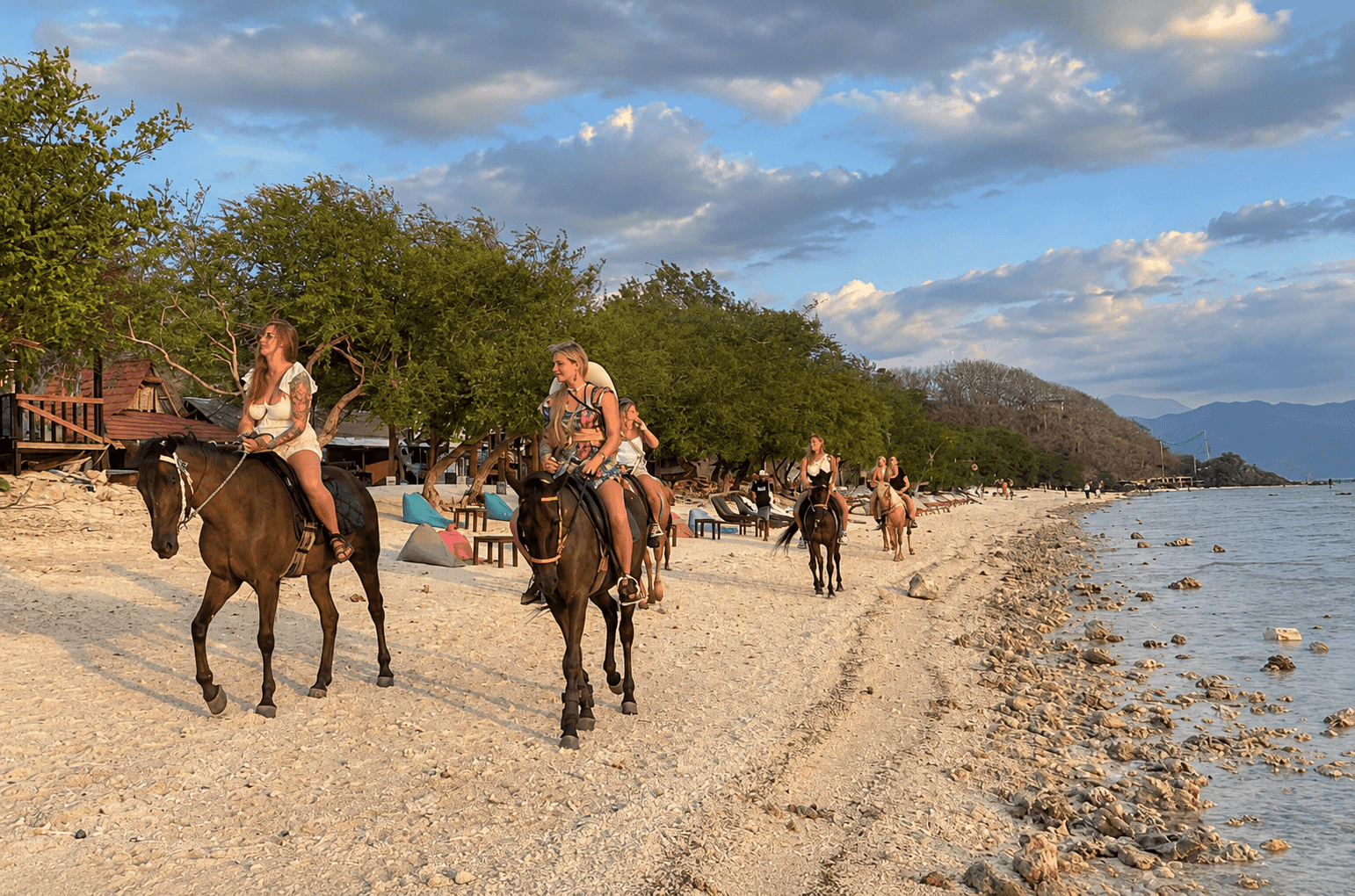 Horseback riding on beach