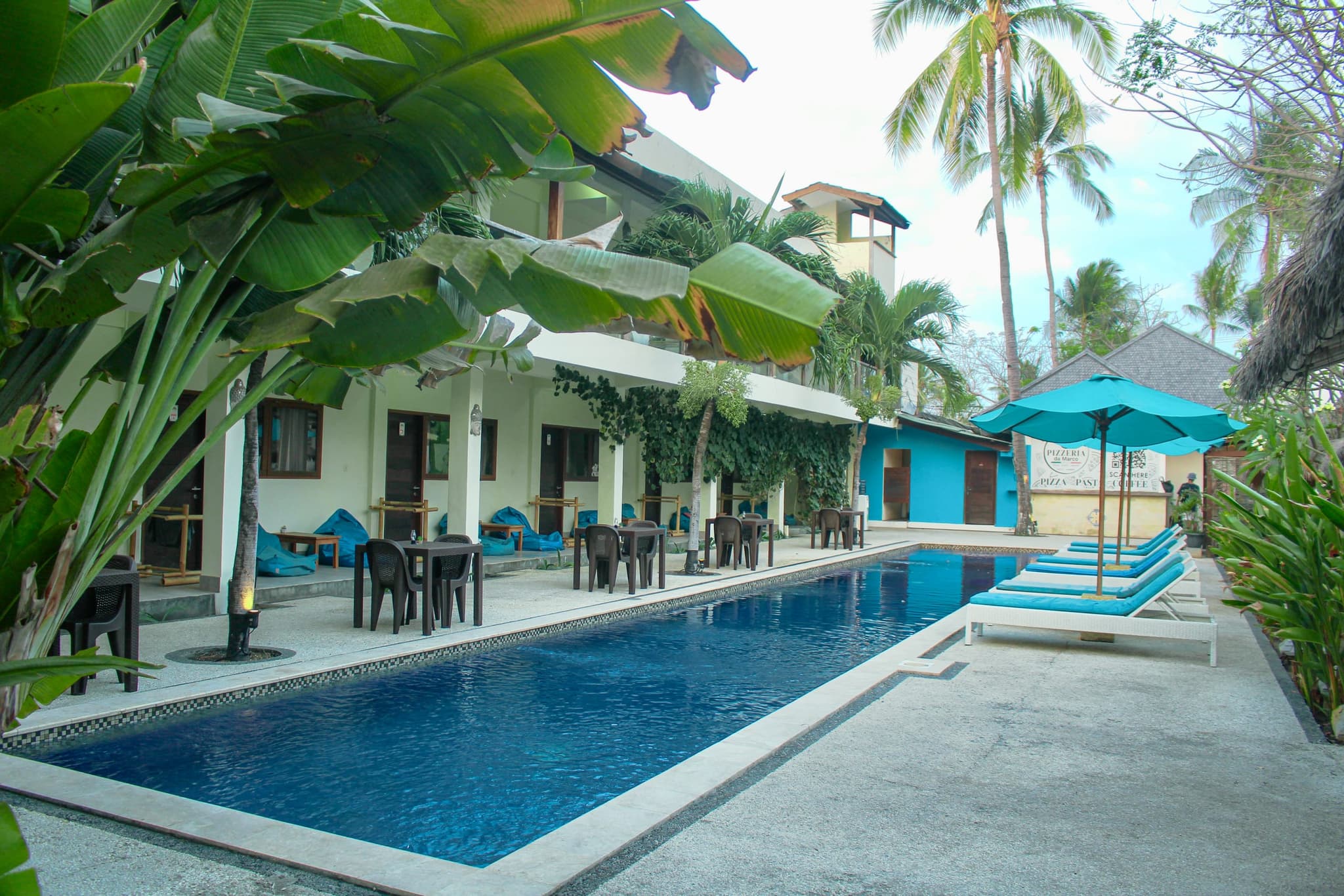 Deep tropical swimming pool